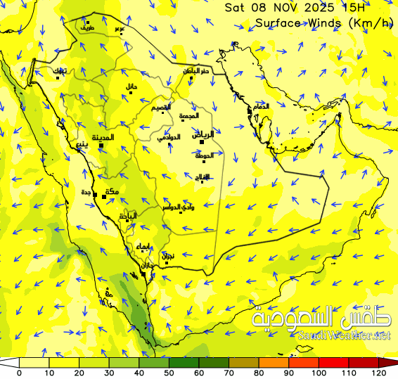 Saudi Wind Forecast 90 hour