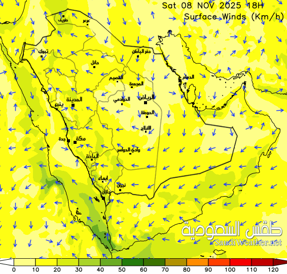  Saudi Wind Forecast 93 hour