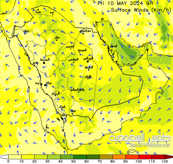  Saudi Wind Forecast 18 hour